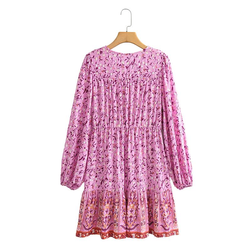 Boho Mini Dress Sundress, Vacation in Pink Fuchsia – Wild Rose Boho