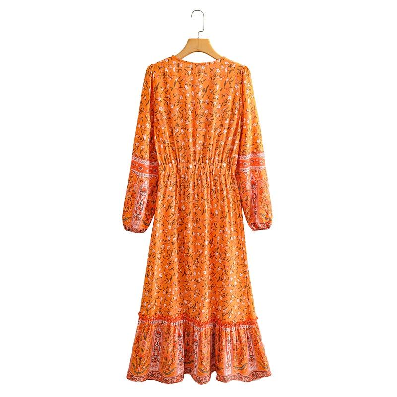 Maxi Dress, Boho Dress, Gown, Vacation in Saffron Orange - Wild Rose Boho