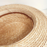Boho Hat, Sun Beach Hat, Straw Bucket Hat, White Peal Trim - Wild Rose Boho