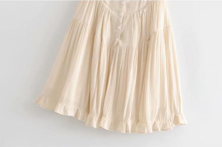Mini Dress, Boho Dress, Sundress, Charlotte Beige Apricot - Wild Rose Boho