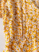 Mini Dress, Boho Dress, Sundress, Wild Floral Yellow Daisy - Wild Rose Boho