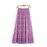 Boho Skirt, Hippie Skirts, Maxi Skirt, Paisley in Purple Iris