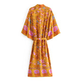 Boho Robe, Kimono Robe,  Beach Cover up, Carolina Yellow Jasmine
