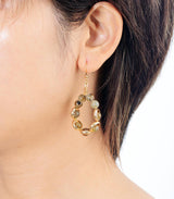 Boho Earrings, Dangle Earrings, Gold Loop Labradorite