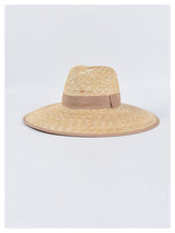 Boho Hat, Sun Hat, Beach Hat, Wide Brim Straw Hat, Beige and Black Ribbon - Wild Rose Boho