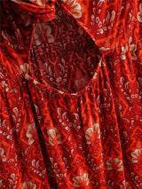 Boho Maxi Dress, Sundress, Bow, Red Ruby