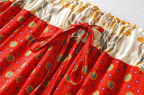 Boho 2 Piece Set, Matching Crop Top and Mini Skirt, Wild Boho in Red - Wild Rose Boho