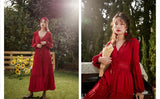 Maxi Dress, Boho Dress, Red Cloud - Wild Rose Boho