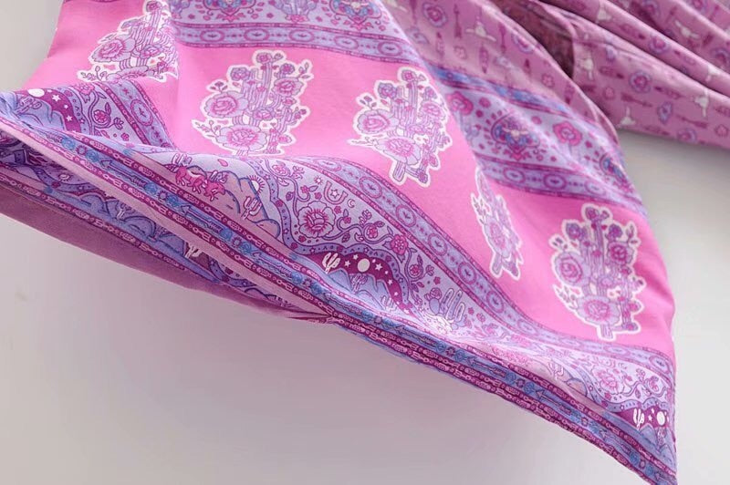 Boho Robe, Kimono Robe, Bohemian in Pink Purple Orchid - Wild Rose Boho