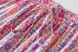 Boho Skirt, Maxi Skirt, Wild Floral in Pink - Wild Rose Boho