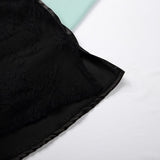 Boho Sleepwear, Pajamas Set, PJ Satin Black Lace, Blanche(12 Colors) - Wild Rose Boho