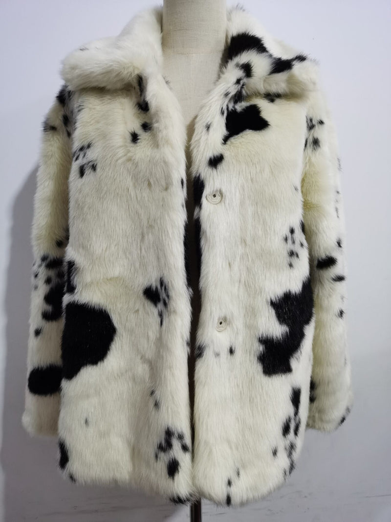 Boho Winter Coat, Fur Coat, Faux Fox Fur, Black Puppy - Wild Rose Boho