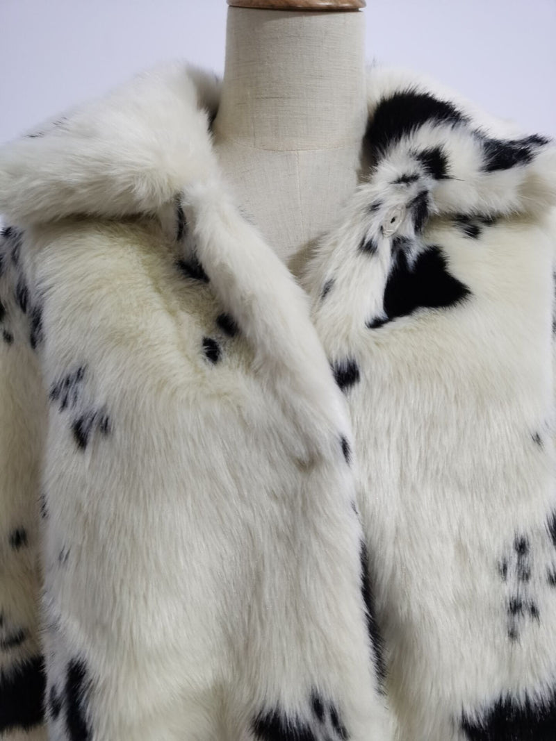 Boho Winter Coat, Fur Coat, Faux Fox Fur, Black Puppy - Wild Rose Boho