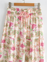 Boho Skirt, Maxi Skirt, Pink India Rose - Wild Rose Boho