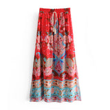 Boho Skirt, Hippie Skirts, Maxi Skirt, Heart Chakra in Esme Red