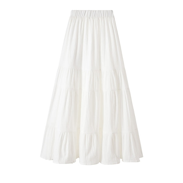 Boho Skirt, Maxi Skirt, White Cotton - Wild Rose Boho