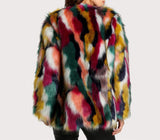 Boho Winter Coat, Fur Coat, Faux Fox Fur, Green Mink - Wild Rose Boho