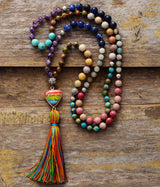 Boho Necklace, Mala Necklace, Seed Beads Rosary