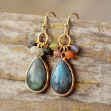 Boho Earrings, Dangle Earrings, Rhinestone