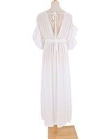 Beach Dress, Cover Up, Boho Robe, Irma Gypsy in White and Green - Wild Rose Boho