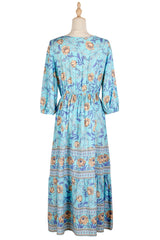 Midi Dress, Boho Dress, Sundress, Viola in Blue - Wild Rose Boho