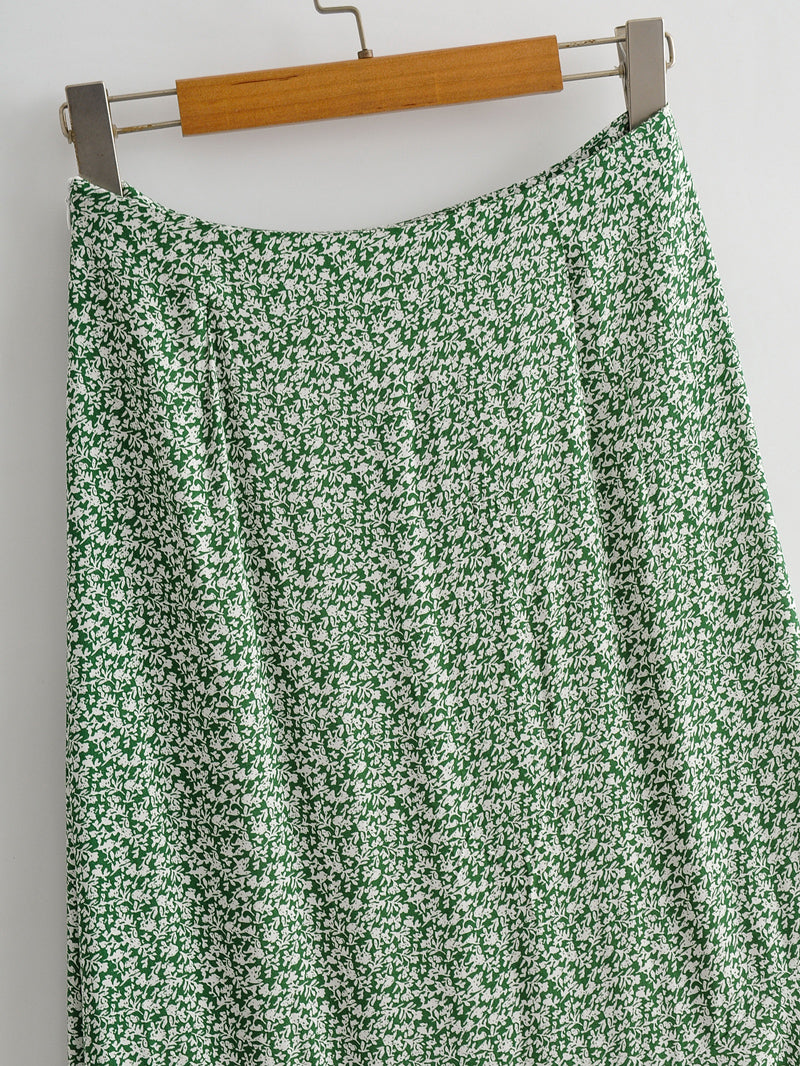 Boho Skirt, Midi Skirt, Green Garden - Wild Rose Boho