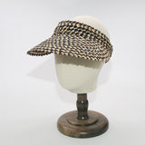 Boho Hat, Sun Hat, Beach Hat, Shade Visor Beige Straw Cap, Two-tone Black Coffee