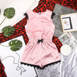 Boho Sleepwear, Pajamas Set, PJ Satin Jeanne Black and Pink - Wild Rose Boho