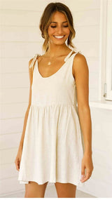 Mini Dress, Boho Dress, Sundress, Berenice in White Apricot - Wild Rose Boho
