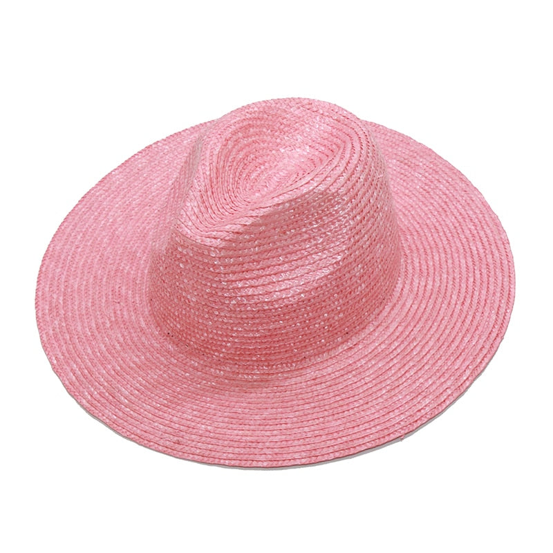 Boho Hat, Sun Hat, Beach Hat, Straw Fedora, Jazz Hat, Julieta in Brown, Beige and Pink - Wild Rose Boho