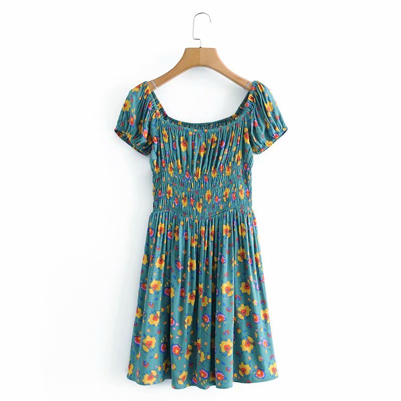 Mini Dress, Boho Dress, Sundress, Green Poppy - Wild Rose Boho