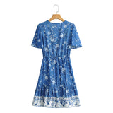 Mini Dress, Boho Dress, Sundress, Vacation in Blue Sea - Wild Rose Boho