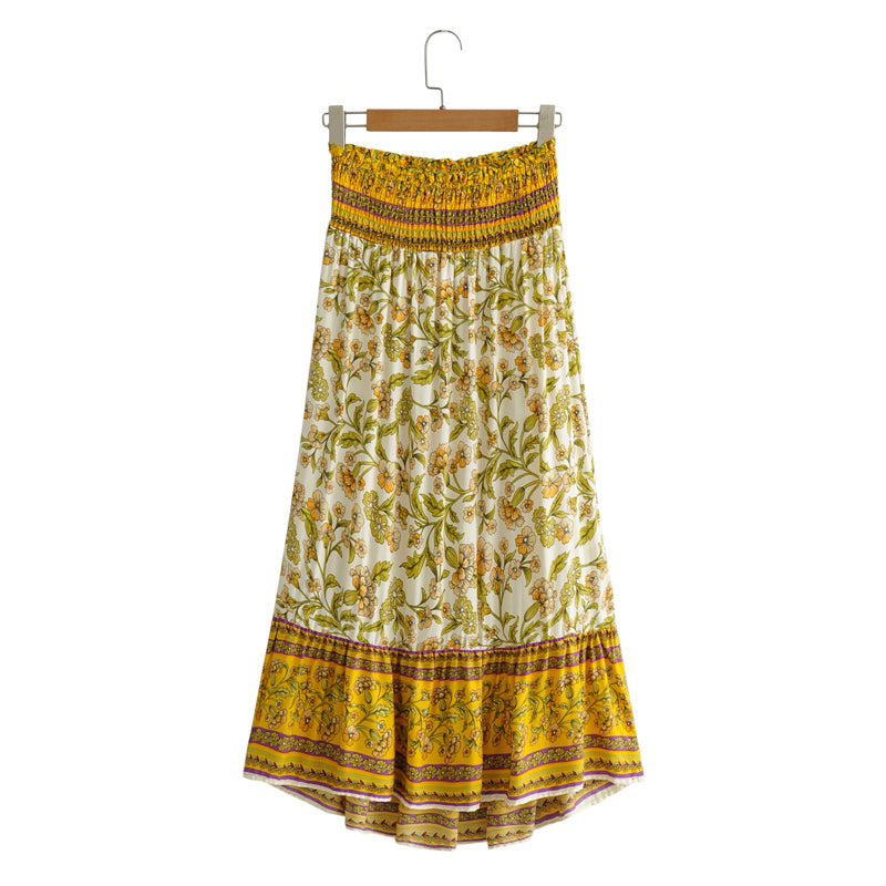 Boho Skirt, Maxi Skirt, Yellow Sand Verbena - Wild Rose Boho