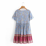 Mini Dress, Boho Dress, Sundress, Blue Lilac - Wild Rose Boho