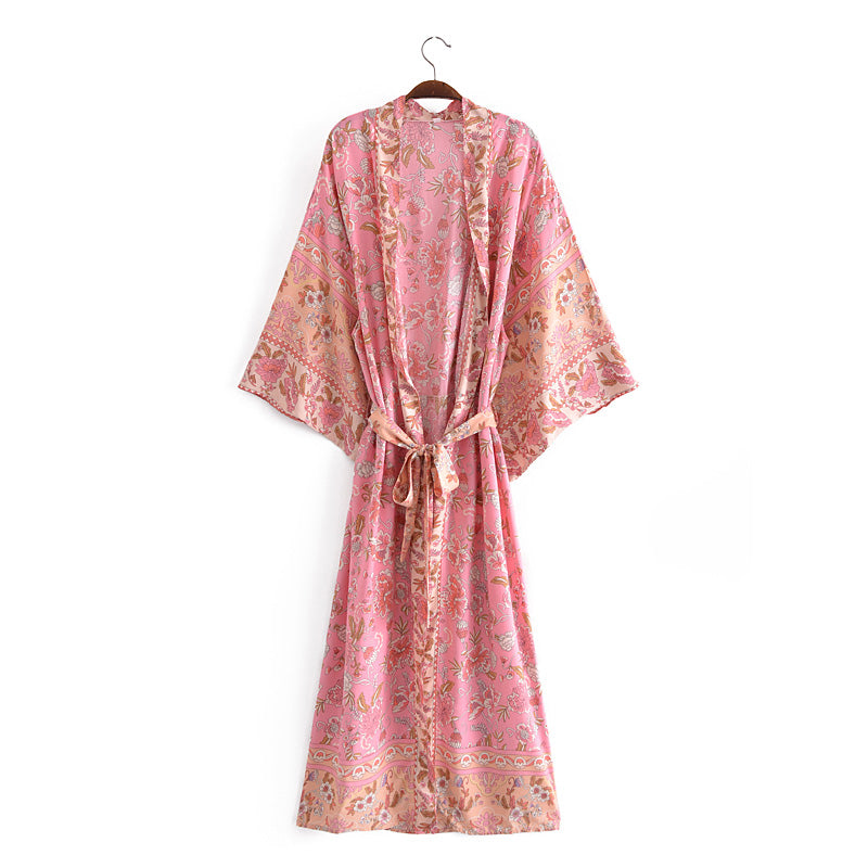 Boho Robe, Kimono Robe, Carina Rose Pink - Wild Rose Boho