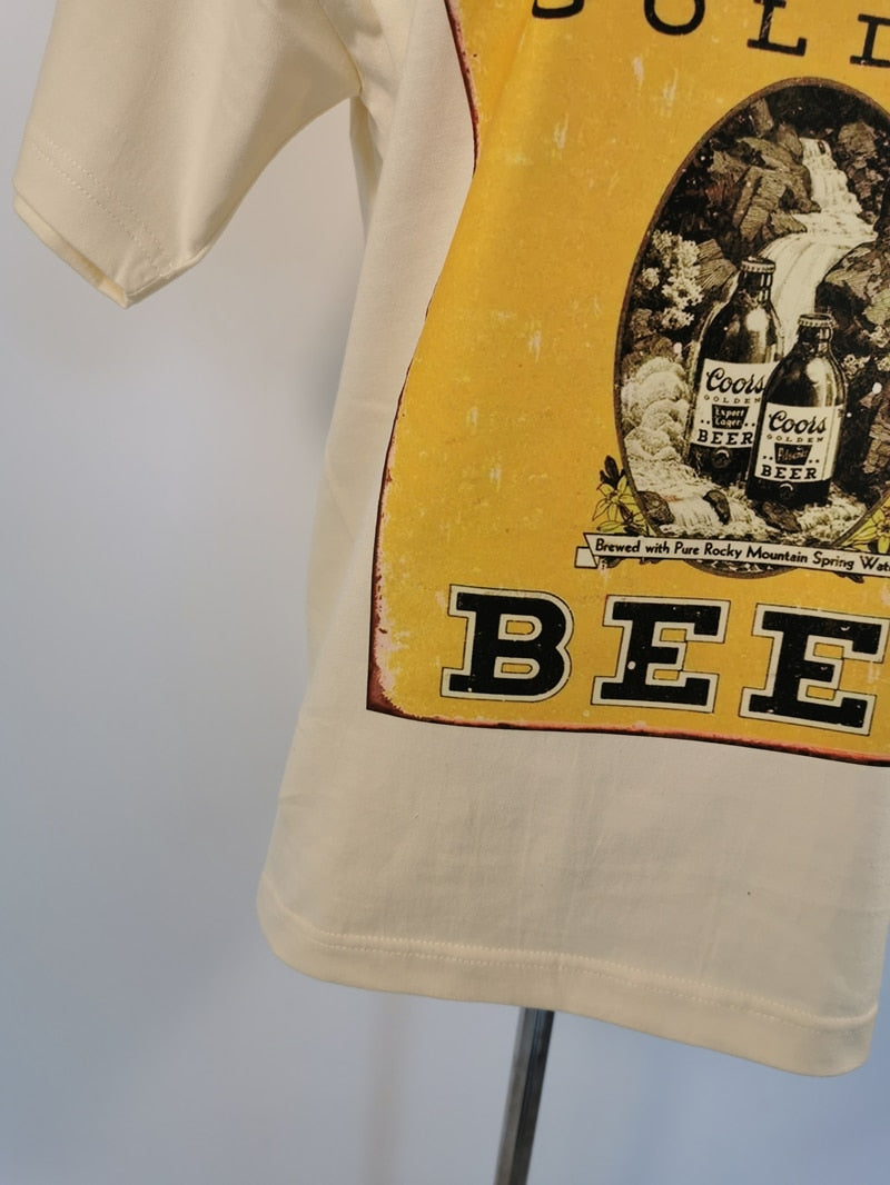 Boho t Shirts, Vintage t Shirt, Gold Beer