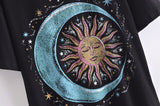 Boho t Shirts, Vintage t Shirt, Black Moon and Sun