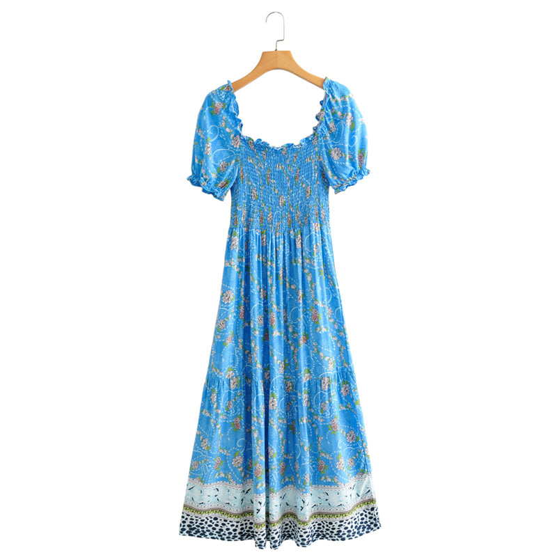 Maxi Dress, Boho Dress, Sundress, Blue Amary - Wild Rose Boho