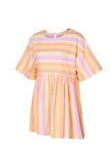 Mini Dress, Boho Dress, Sundress, Cotton Stripe in Pink - Wild Rose Boho