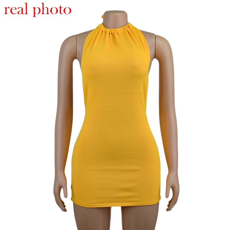 Beach Dress, Cover up Dress,, Mini Dress. Halter Backless Dress, Sierra in Neon Pink, Orange and Green Neon Green / L Beach Dress, Cover up Dress,, Mini Dress. Halter Backless Dress, Sierra in Neon Pink, Orange and Green Neon Green / L
