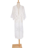Beach Robe, Cover Up, Lace White and Black Annabelle - Wild Rose Boho