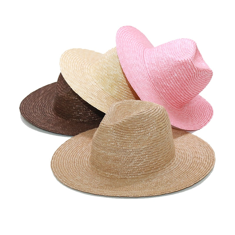 Boho Hat, Sun Hat, Beach Hat, Straw Fedora, Jazz Hat, Julieta in Brown, Beige and Pink - Wild Rose Boho