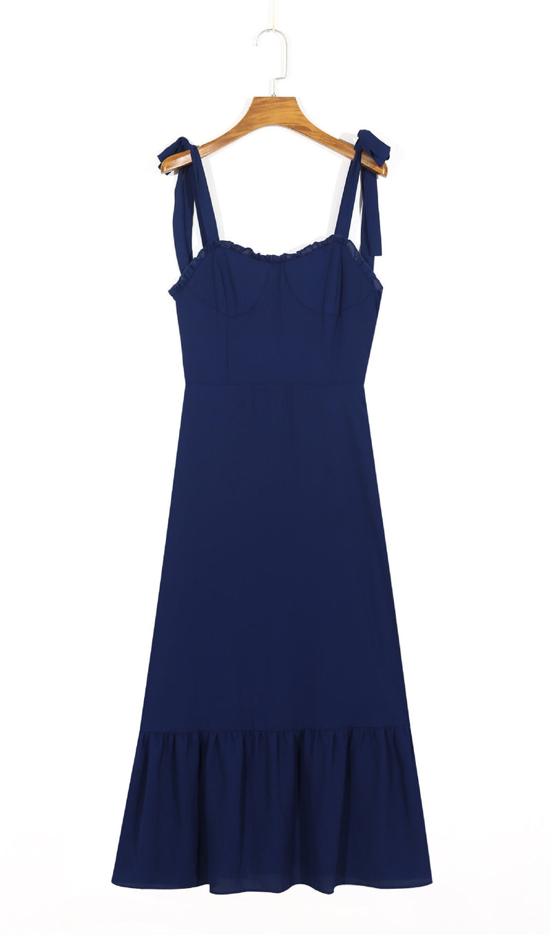 Midi Dress, Boho Dress, Strappy Sundress, Blue Sapphire - Wild Rose Boho