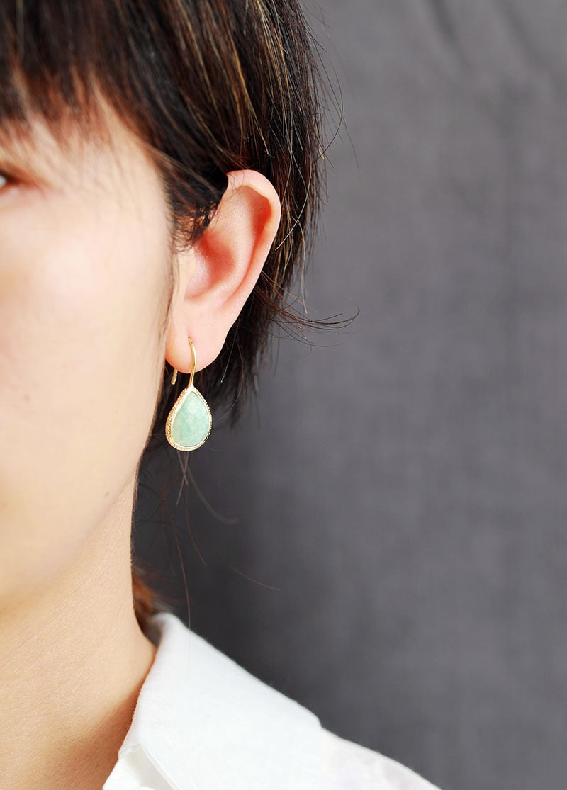 Boho Earrings, Dangle Earrings, Cute Elegant Blue Amazonite - Wild Rose Boho