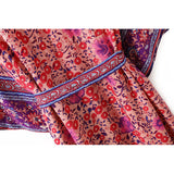 Boho Robe, Kimono Robe,  Beach Cover up, Little Flower Fuchsia Pink