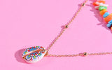 Boho Personalized Custom Necklace, Shell  2 Layered Choker, Love Lucky Happy Wish