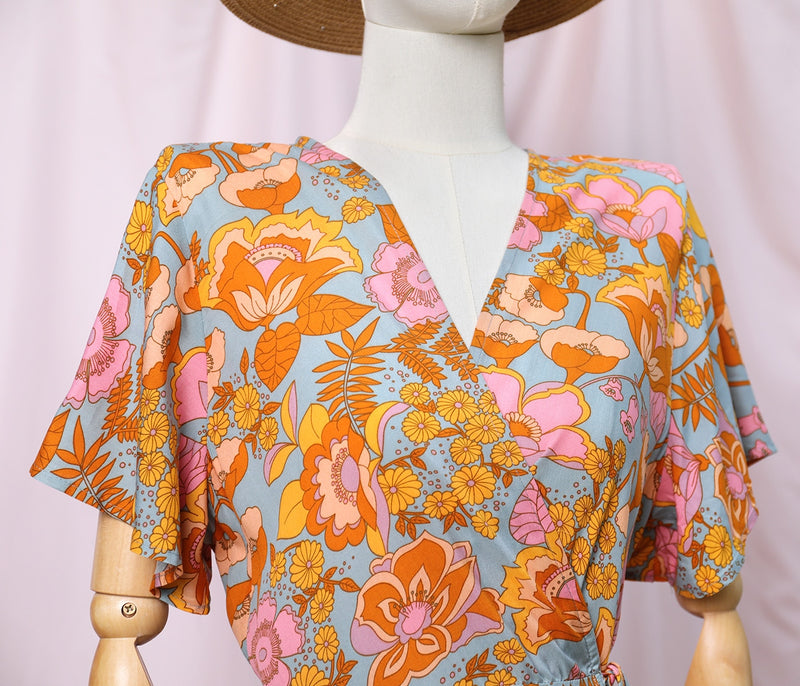 Boho Maxi Dress, Sundress, De Rosa Vintage Orange – Wild Rose Boho