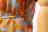 Boho Maxi Dress, Sundress, De Rosa Vintage Orange