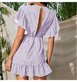 Mini Dress, Boho Dress, Vintage Dress, Amelie Purple Lavender - Wild Rose Boho