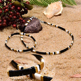 Boho Necklace, Tila Bead Choker with Bracelet, Color of Life